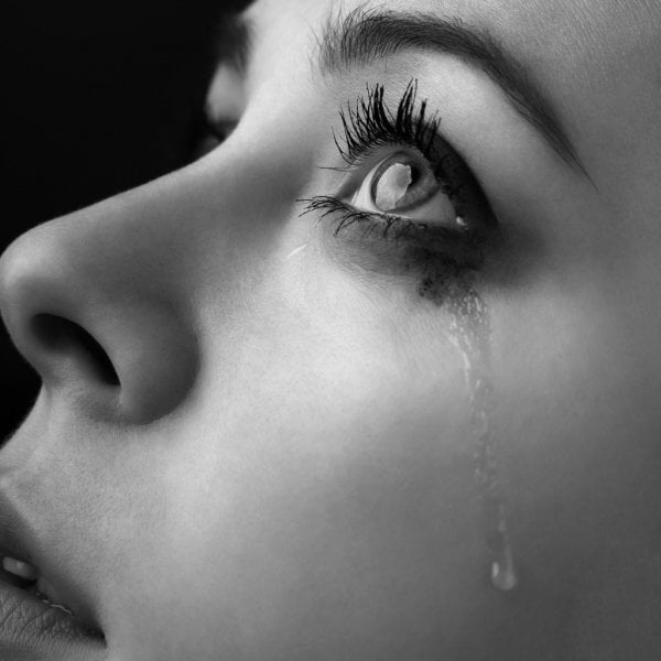 Girl crying tears