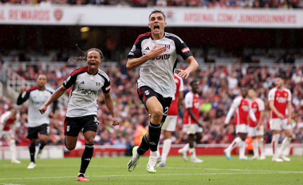A Tale of Early Goals and Red Cards as Arsenal and Man Utd Survive Defeats 1 Fulham had a red card but João Palhinha scored for Fulham in the 87th minute