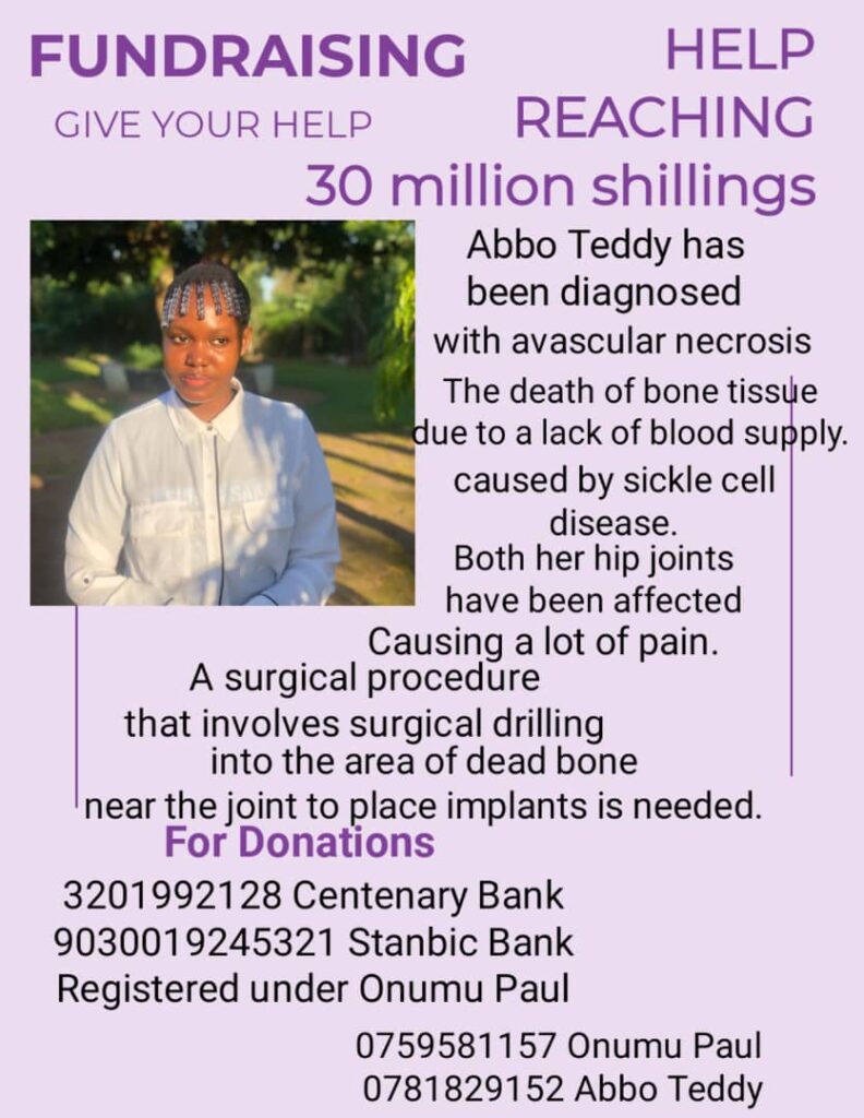 Teddy Abbo needs help worth 30 million Ugandan shillings and this is the fundraiser flier