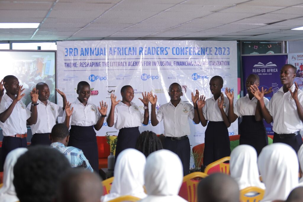 Rubongi Army SS Tororo present a poem at African Readers Conference 