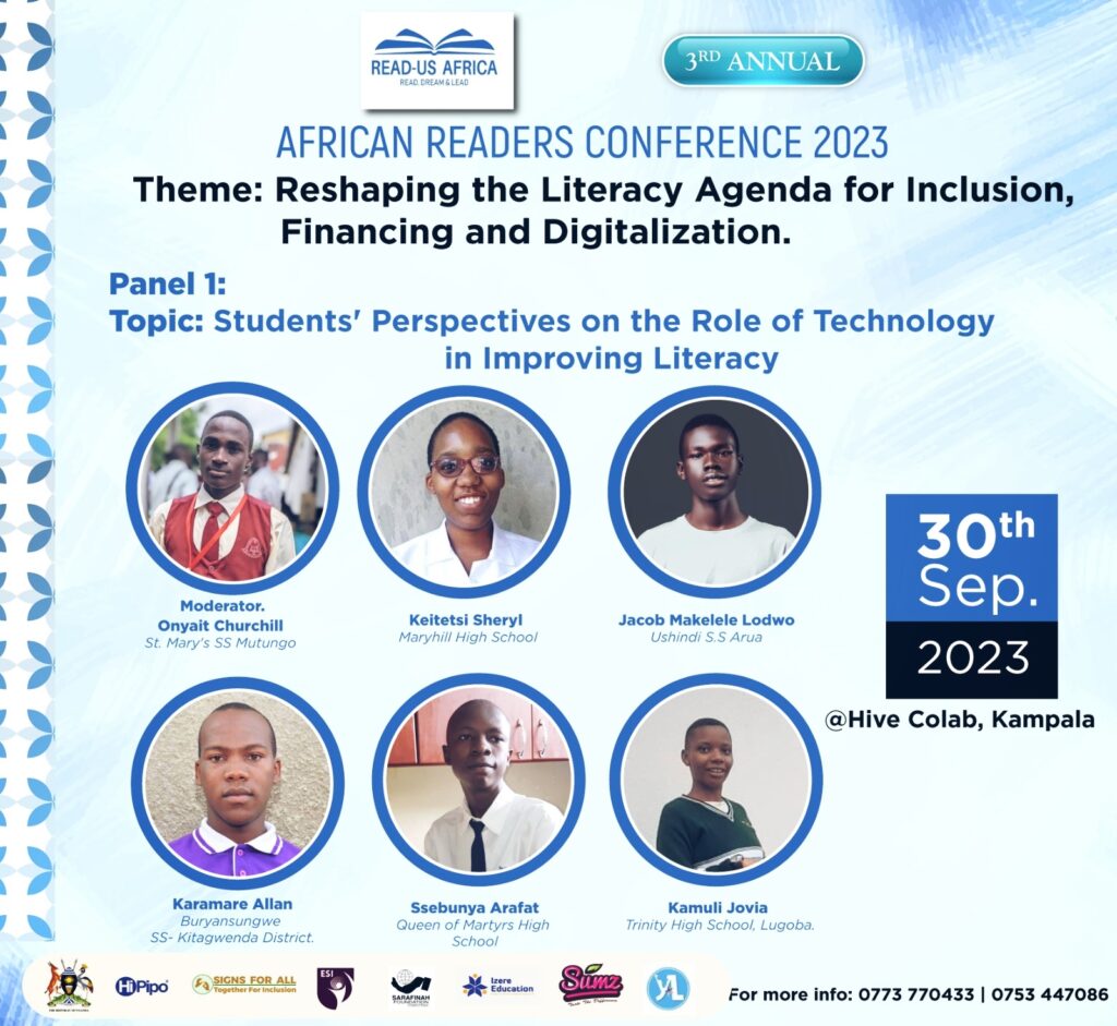 Students who will participate in the panel discussion at the African Readers Conference 