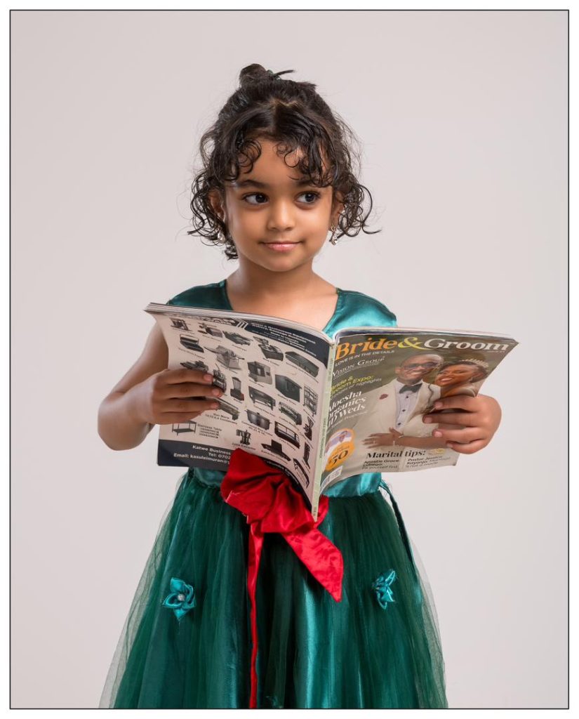 Aayah Raheem Mohammed reading bride and groom expo magazine