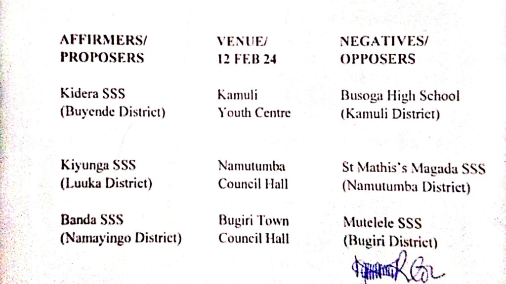 Busoga sub region secondary schools