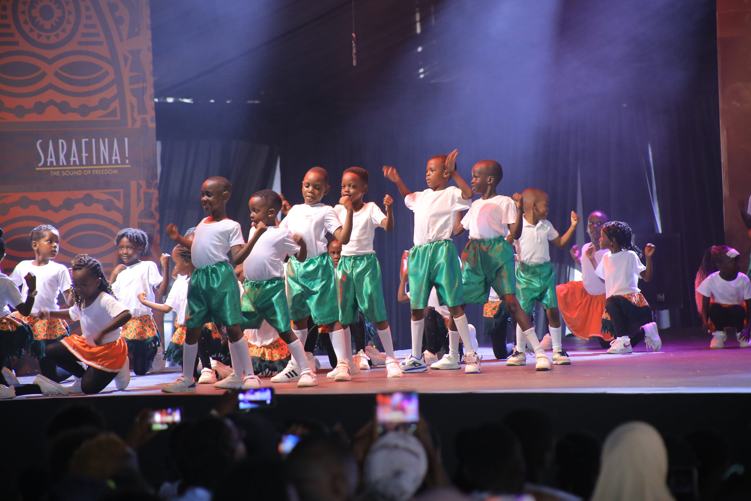 Little kids from taibah international school for the Sarafina play