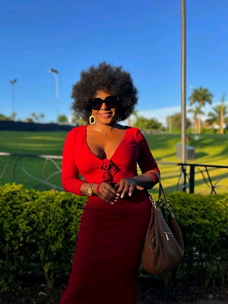Irene Namubiru is beautiful red dress