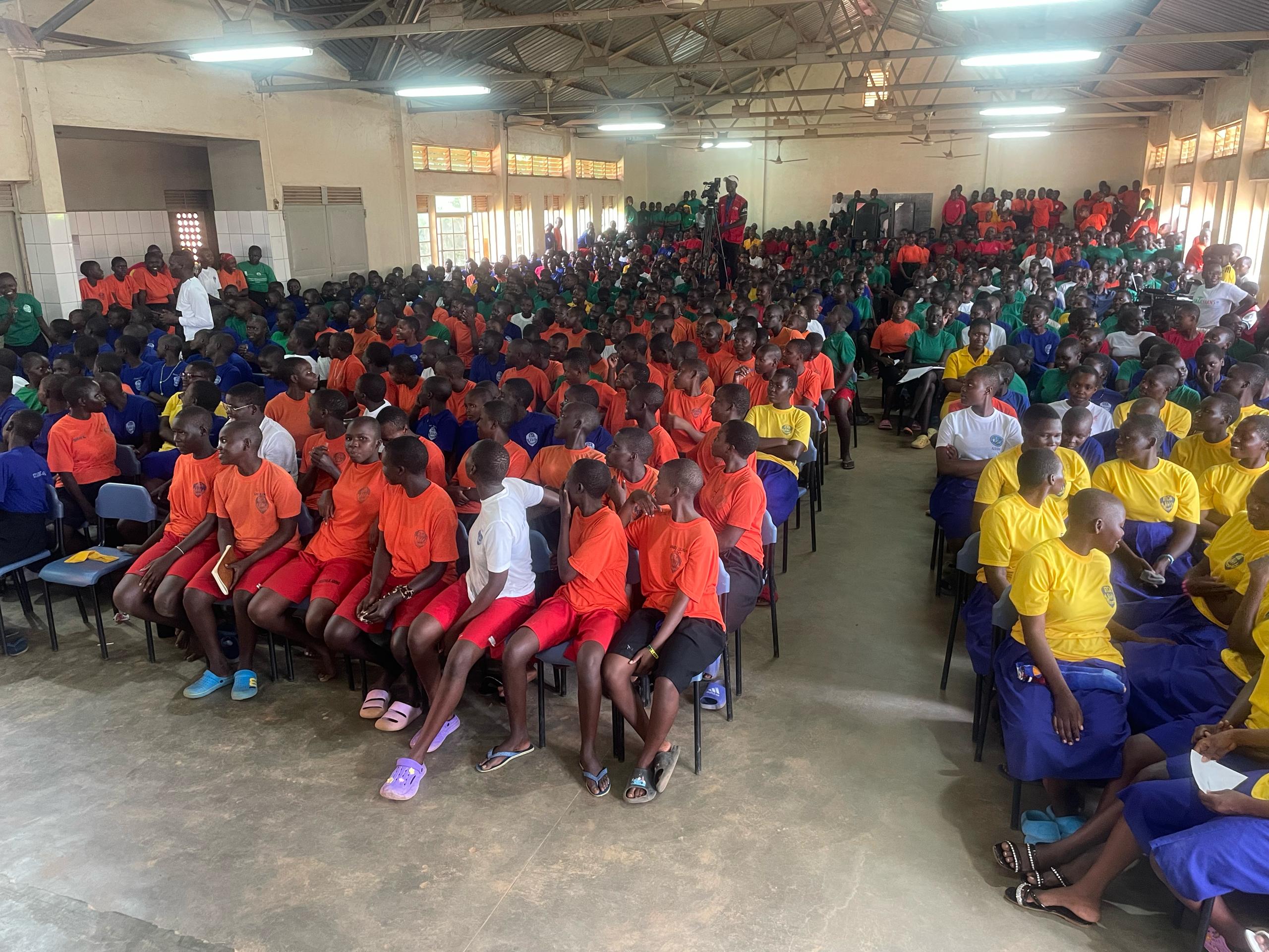 Students seated in a hall