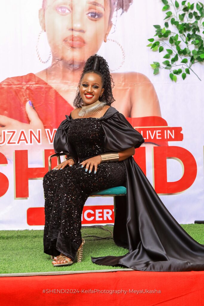 Wetsetse seats as she poses for photo