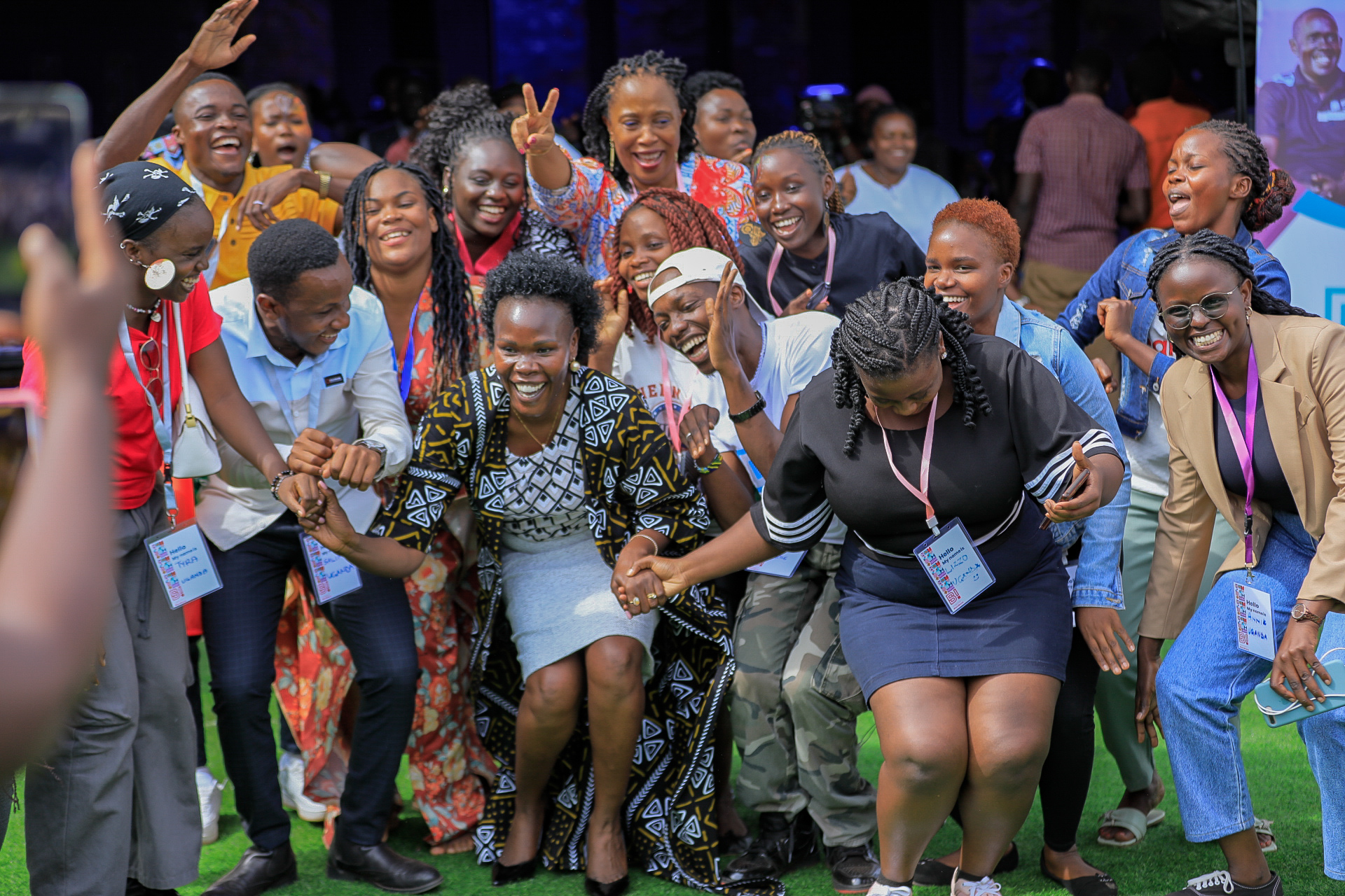 Evelyn Anite dancing at the BNN Youth Summit 2024