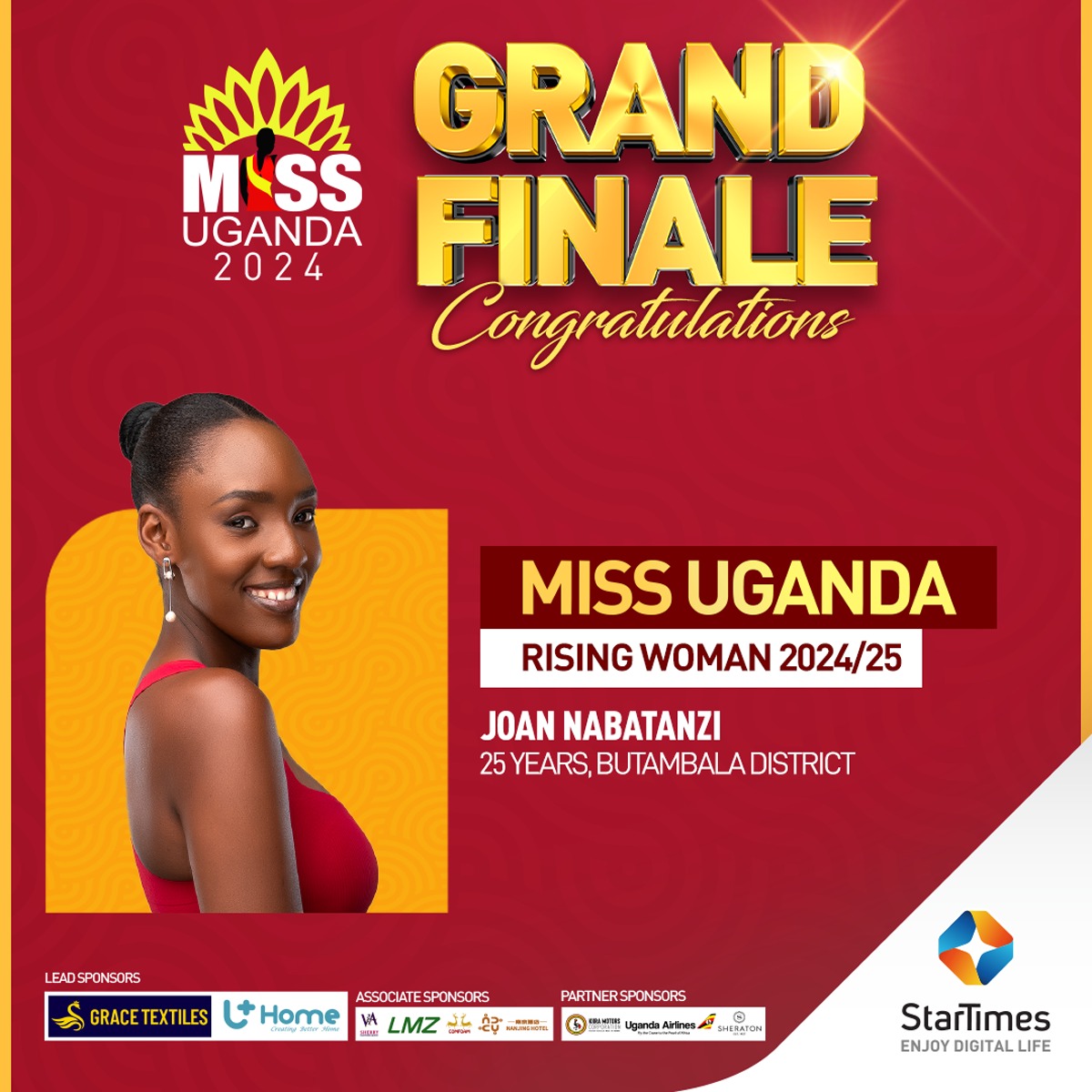 3rd Miss Uganda 2024 Winner is Joan Nabatanzi