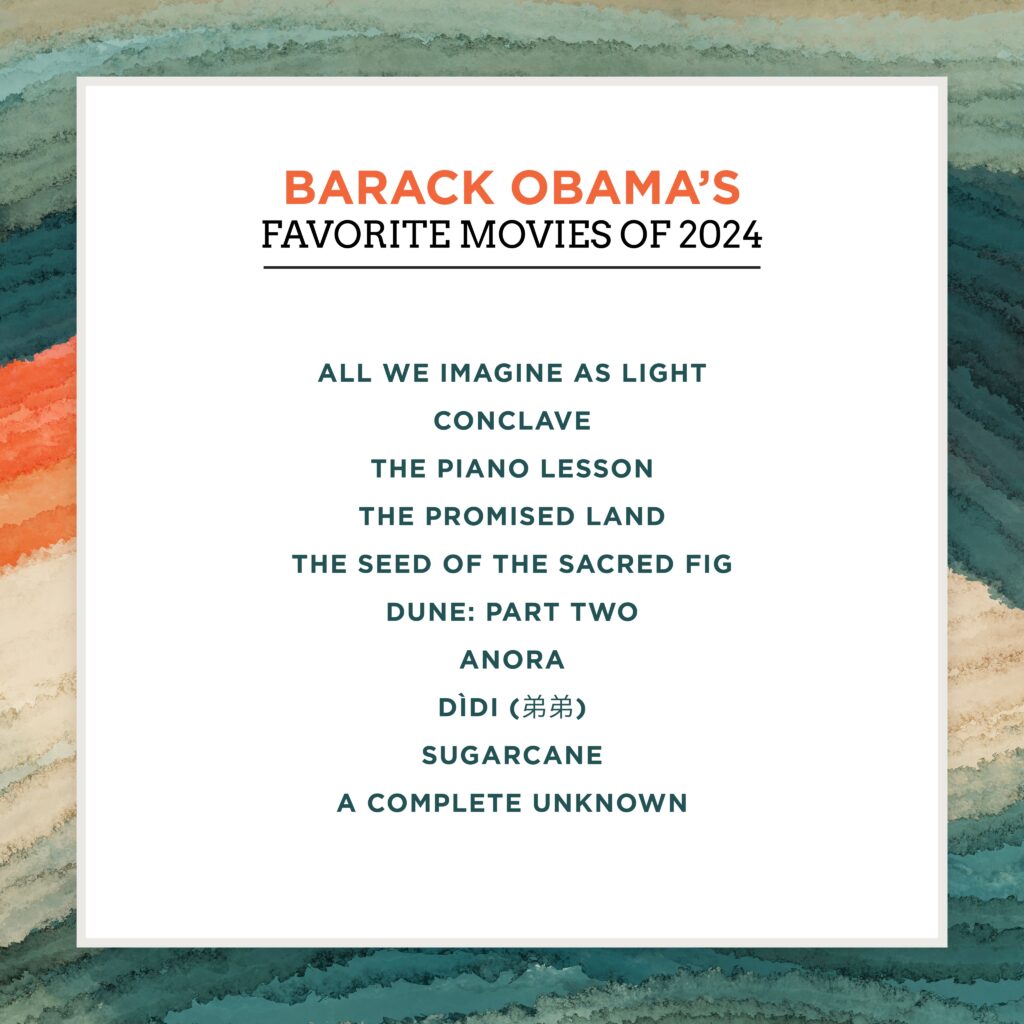 Barack Obama Shares His 2024 Favorites: Books, Songs, and Movies